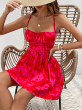 Floral Print Crisscross Tie Backless Cami Dress